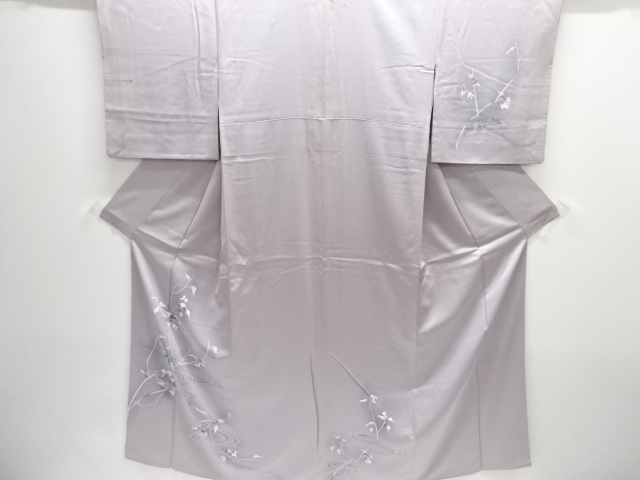 流水に枝葉模様訪問着